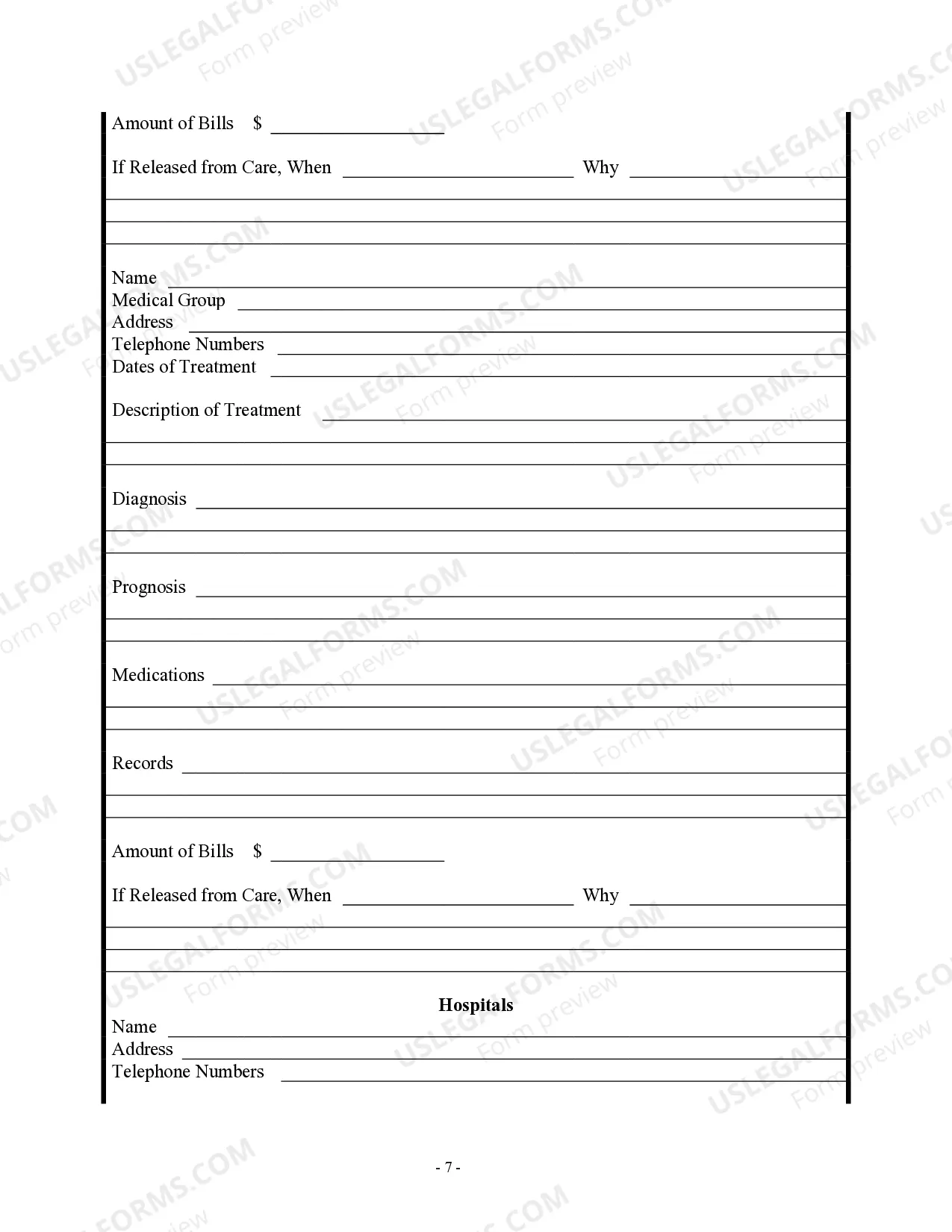 Preview Personal Injury Client Questionnaire