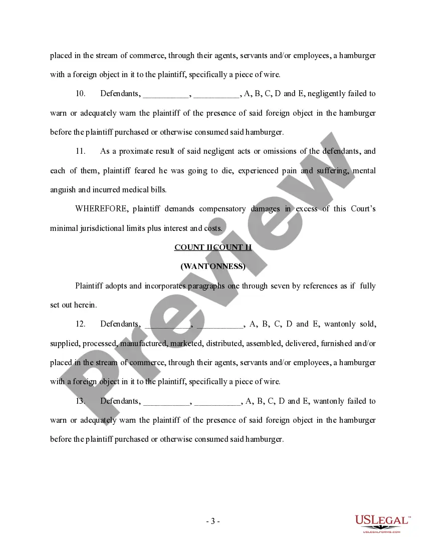 Get Complaint regarding Foreign Substance in Food Preview Complaint regarding Foreign Substance in Food