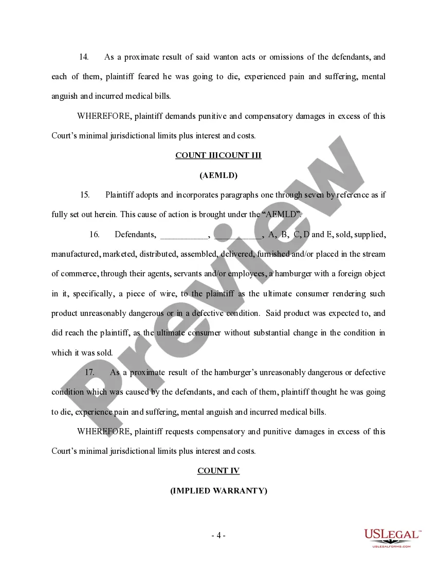 Get Complaint regarding Foreign Substance in Food Preview Complaint regarding Foreign Substance in Food