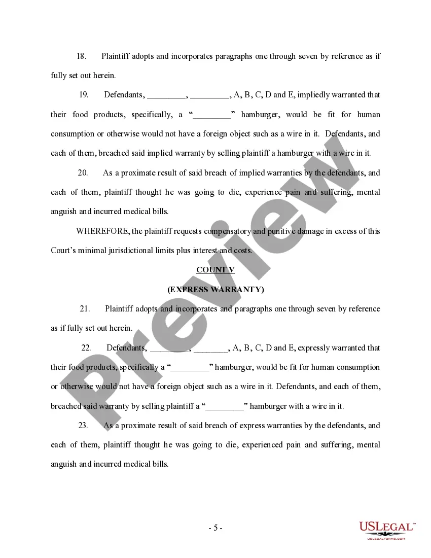 Get Complaint regarding Foreign Substance in Food Preview Complaint regarding Foreign Substance in Food