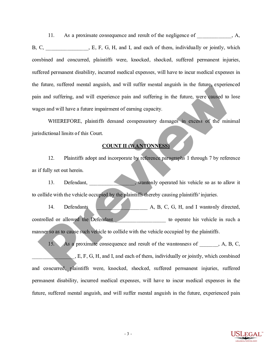 page 2 First Amended Complaint - Vehicle Accident preview