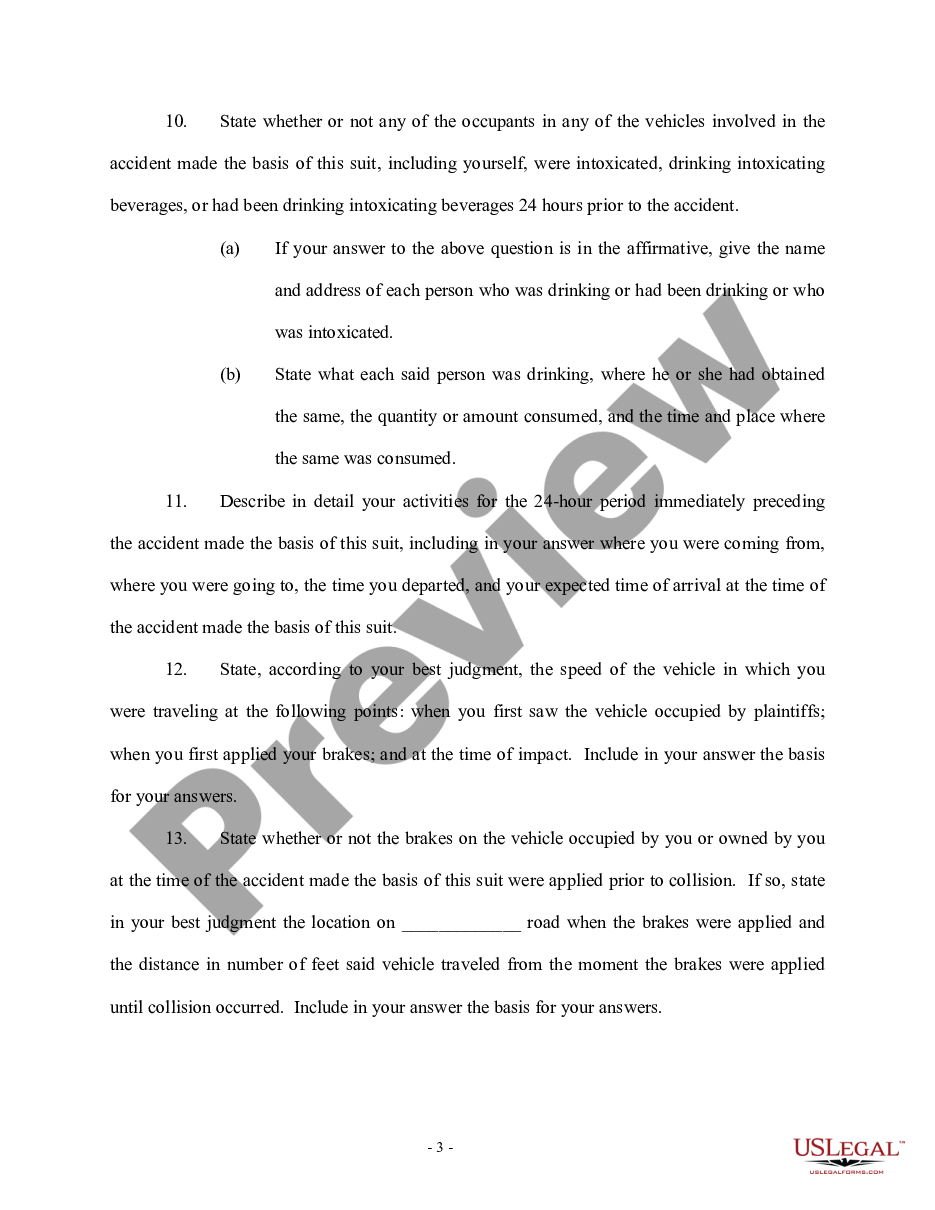 page 2 Interrogatories to Defendant - First Set - Personal Injury preview