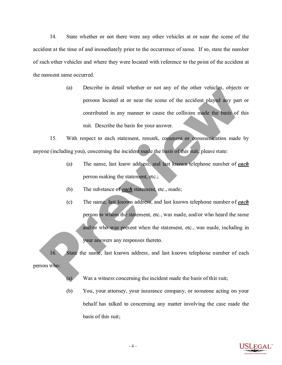 page 3 Interrogatories to Defendant - First Set - Personal Injury preview