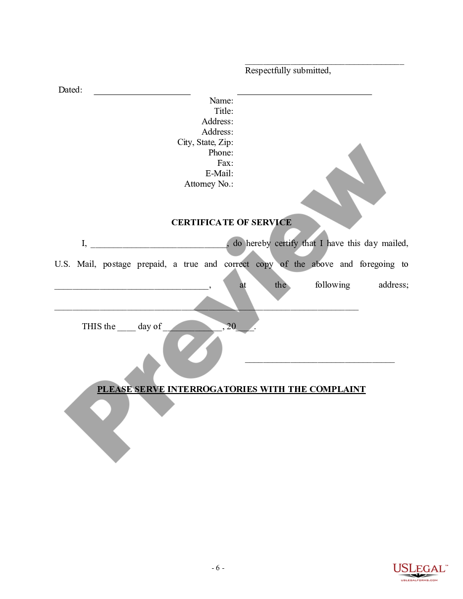 page 5 Interrogatories to Defendant - First Set - Personal Injury preview