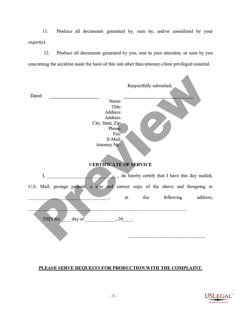 page 2 Request for Production of Documents - Personal Injury preview