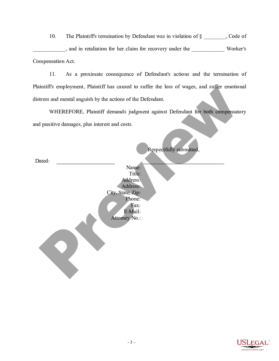 page 5 Motion, Order and Complaint - Worker's Compensation - Wrongful Termination preview