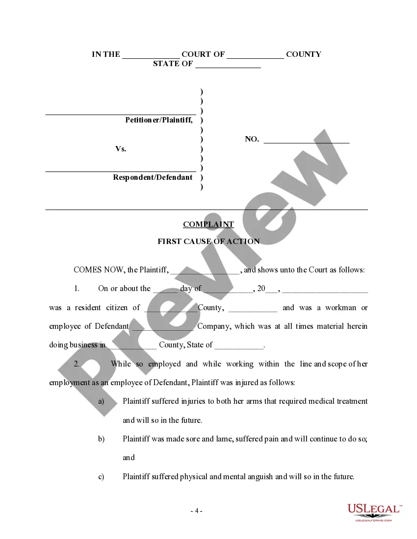 Get Motion, Order and Complaint - Worker's Compensation - Wrongful Termination Preview Motion, Order and Complaint - Worker's Compensation - Wrongful Termination
