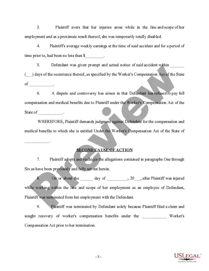 Get Motion, Order and Complaint - Worker's Compensation - Wrongful Termination Preview Motion, Order and Complaint - Worker's Compensation - Wrongful Termination
