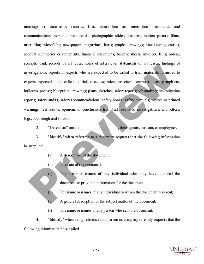 Get Interrogatories to Defendant - Worker's Compensation - Wrongful Termination Preview Interrogatories to Defendant - Worker's Compensation - Wrongful Termination