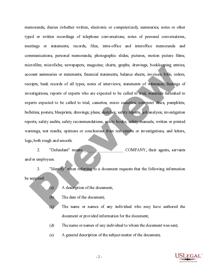 Get Request for Production of Documents - Worker's Compensation - Wrongful Termination Preview Request for Production of Documents - Worker's Compensation - Wrongful Termination