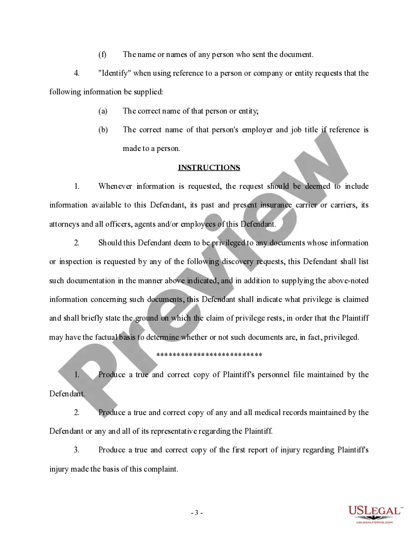 Get Request for Production of Documents - Worker's Compensation - Wrongful Termination Preview Request for Production of Documents - Worker's Compensation - Wrongful Termination