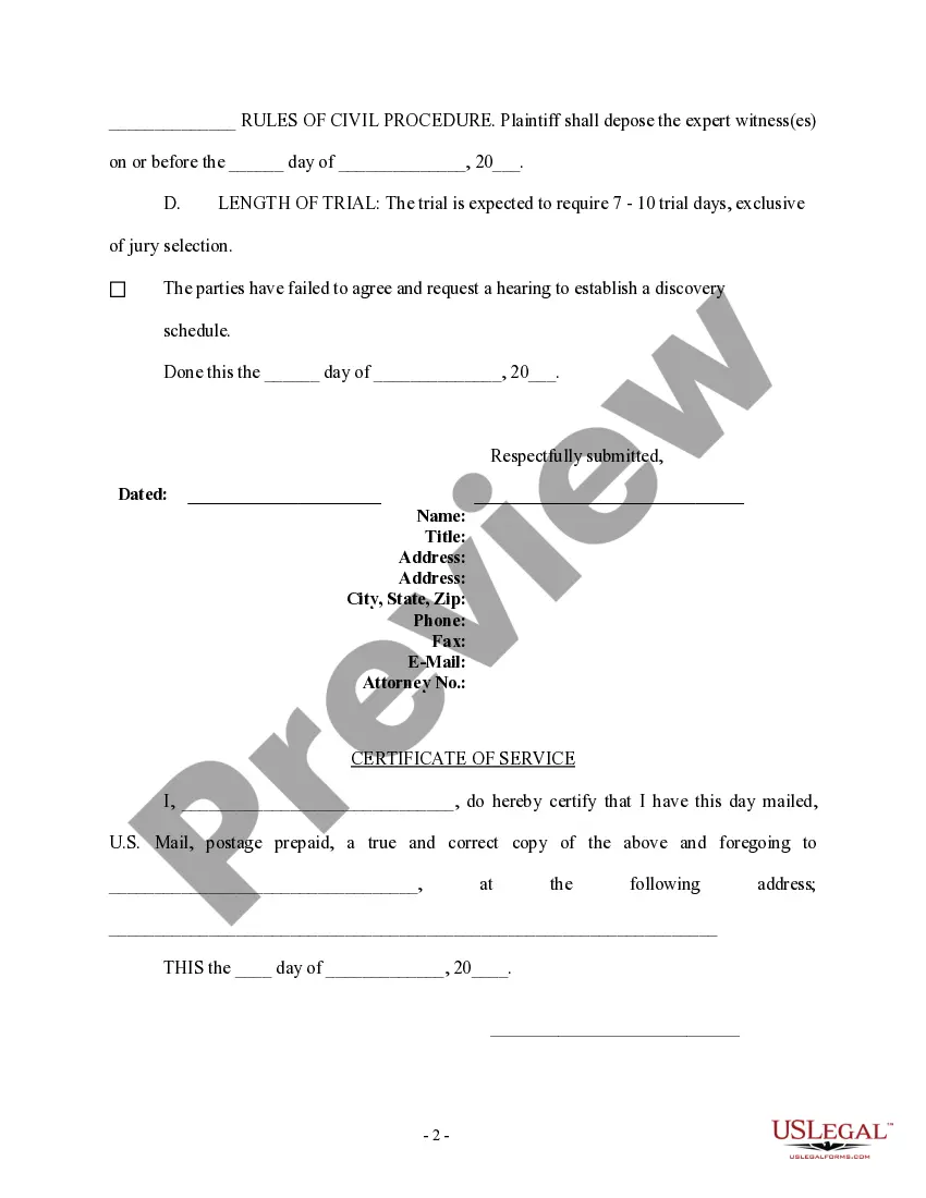Get Scheduling Report - Civil Trial Preview Scheduling Report - Civil Trial