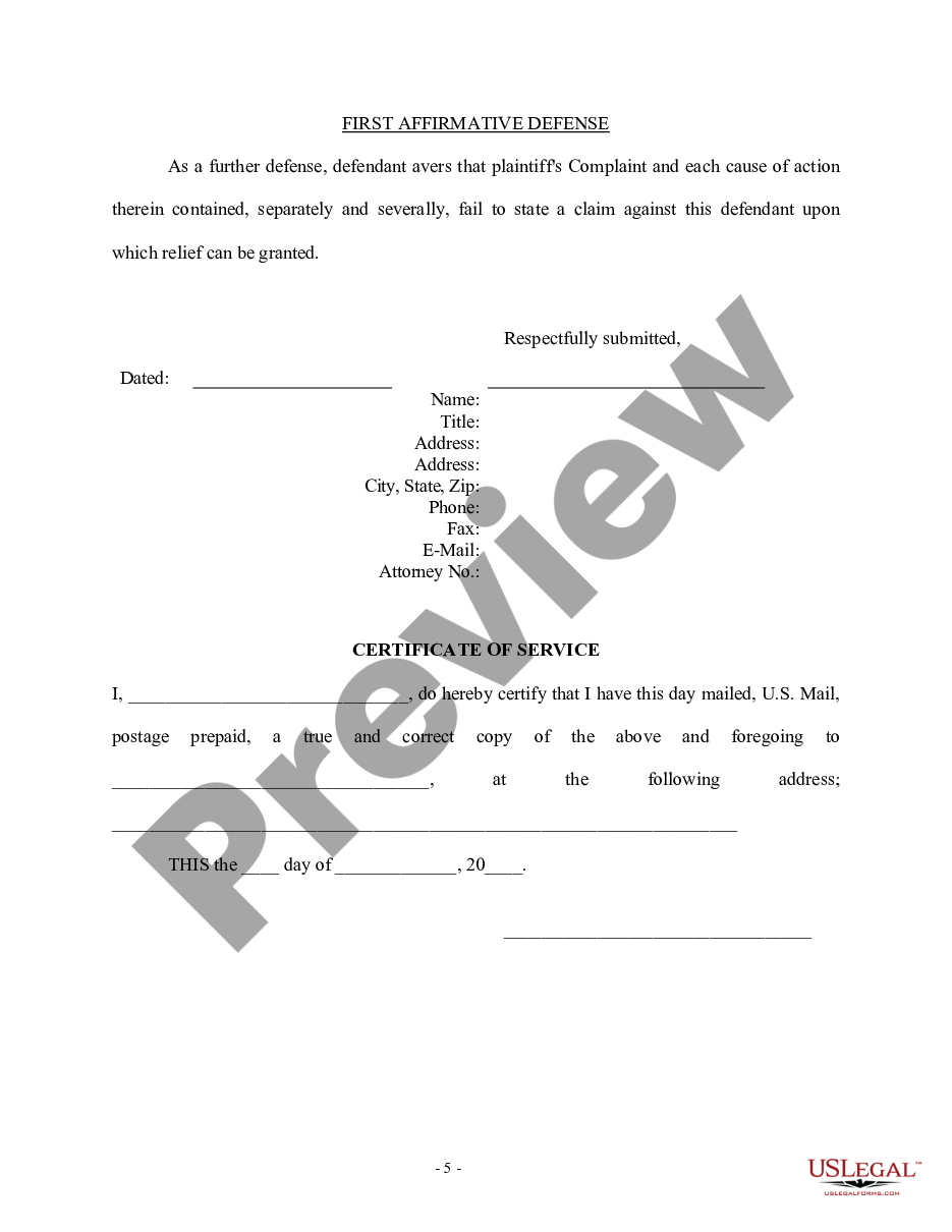 page 4 Answer - Personal Injury - Pharmaceutical - Multiple Defendants preview