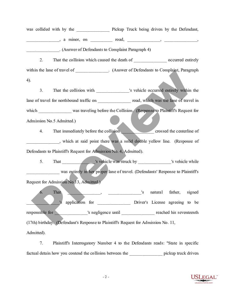 page 1 Plaintiff's Motion for Partial Summary Judgment - Personal Injury preview