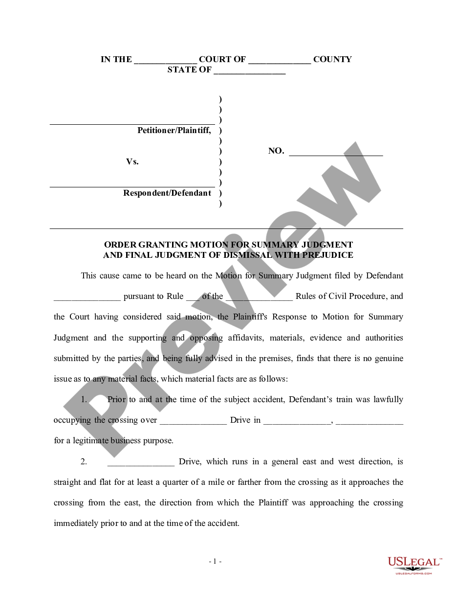proposed order granting motion to dismiss