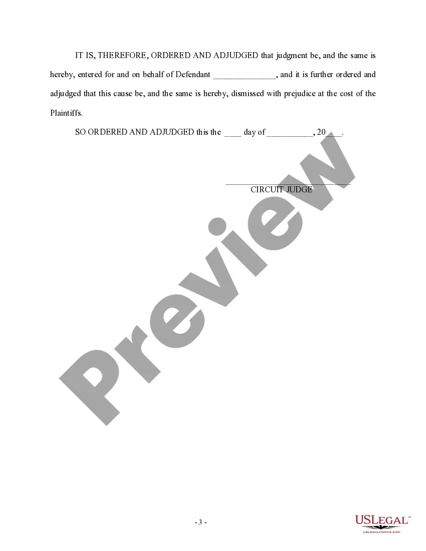 Preview Order Granting Motion for Summary Judgment and Final Judgment of Dismissal with Prejudice