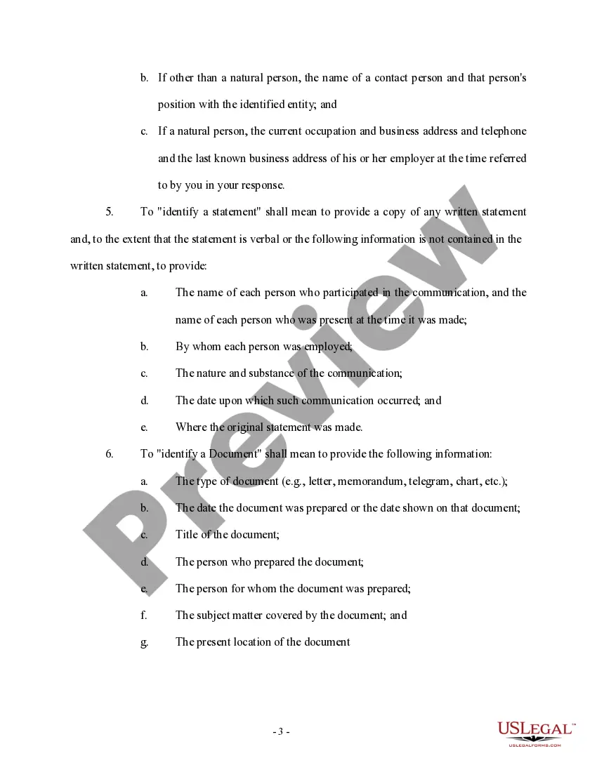 Get Plaintiff's First Set of Interrogatories and Requests for Production of Documents to Defendant Preview Plaintiff's First Set of Interrogatories and Requests for Production of Documents to Defendant
