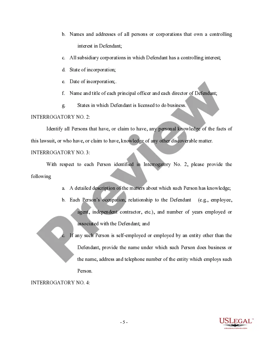 Get Plaintiff's First Set of Interrogatories and Requests for Production of Documents to Defendant Preview Plaintiff's First Set of Interrogatories and Requests for Production of Documents to Defendant