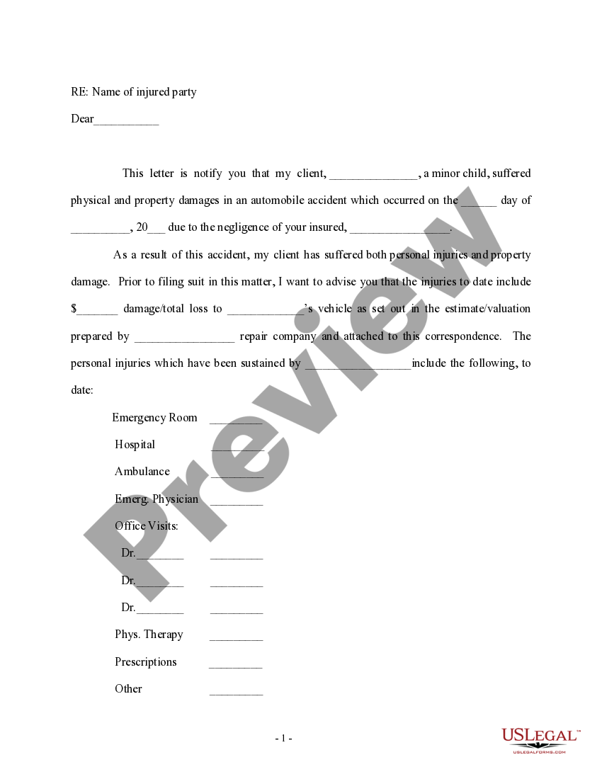 Letter regarding Notice and Settlement Offer Settlement Personal