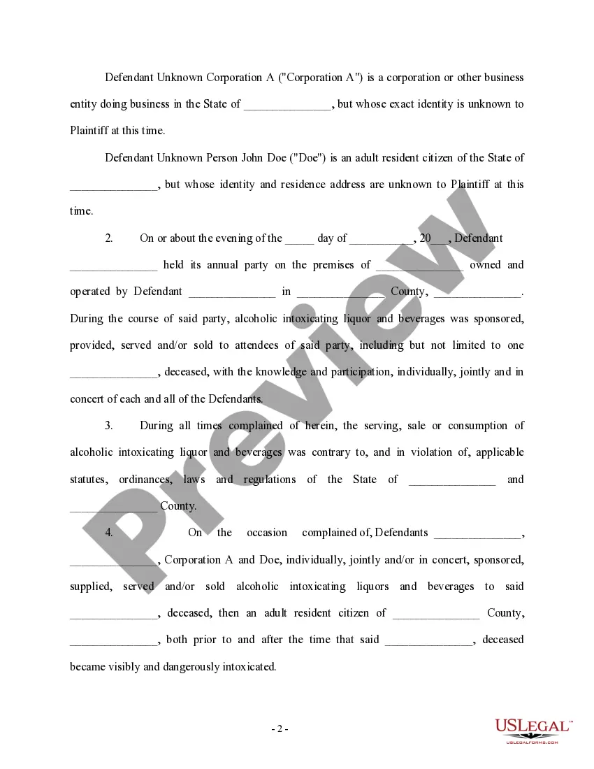 Get Complaint regarding Alcohol Served Preview Complaint regarding Alcohol Served