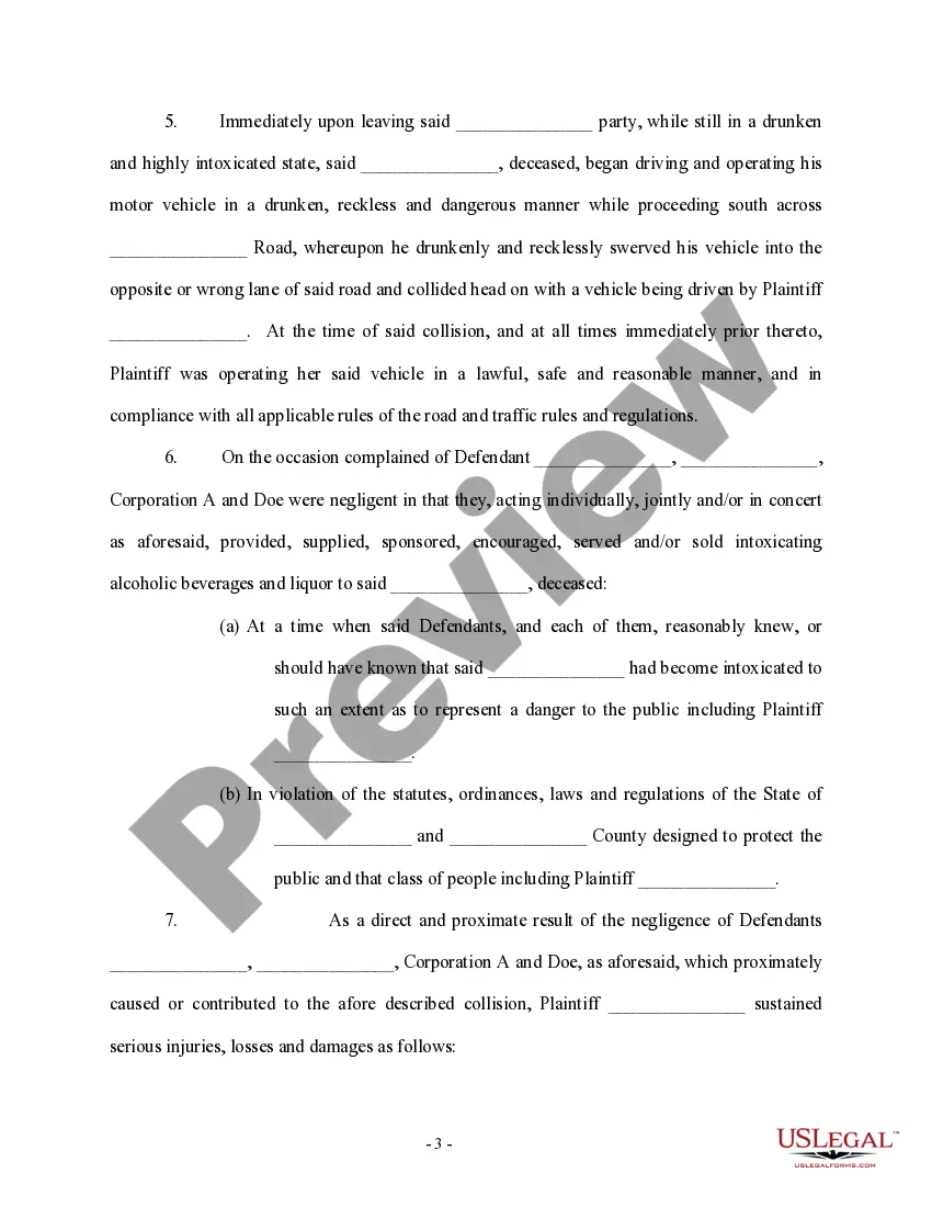 Get Complaint regarding Alcohol Served Preview Complaint regarding Alcohol Served