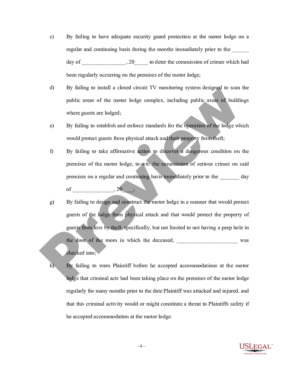 page 3 Amended Complaint for Personal Injury and Wrongful Death preview