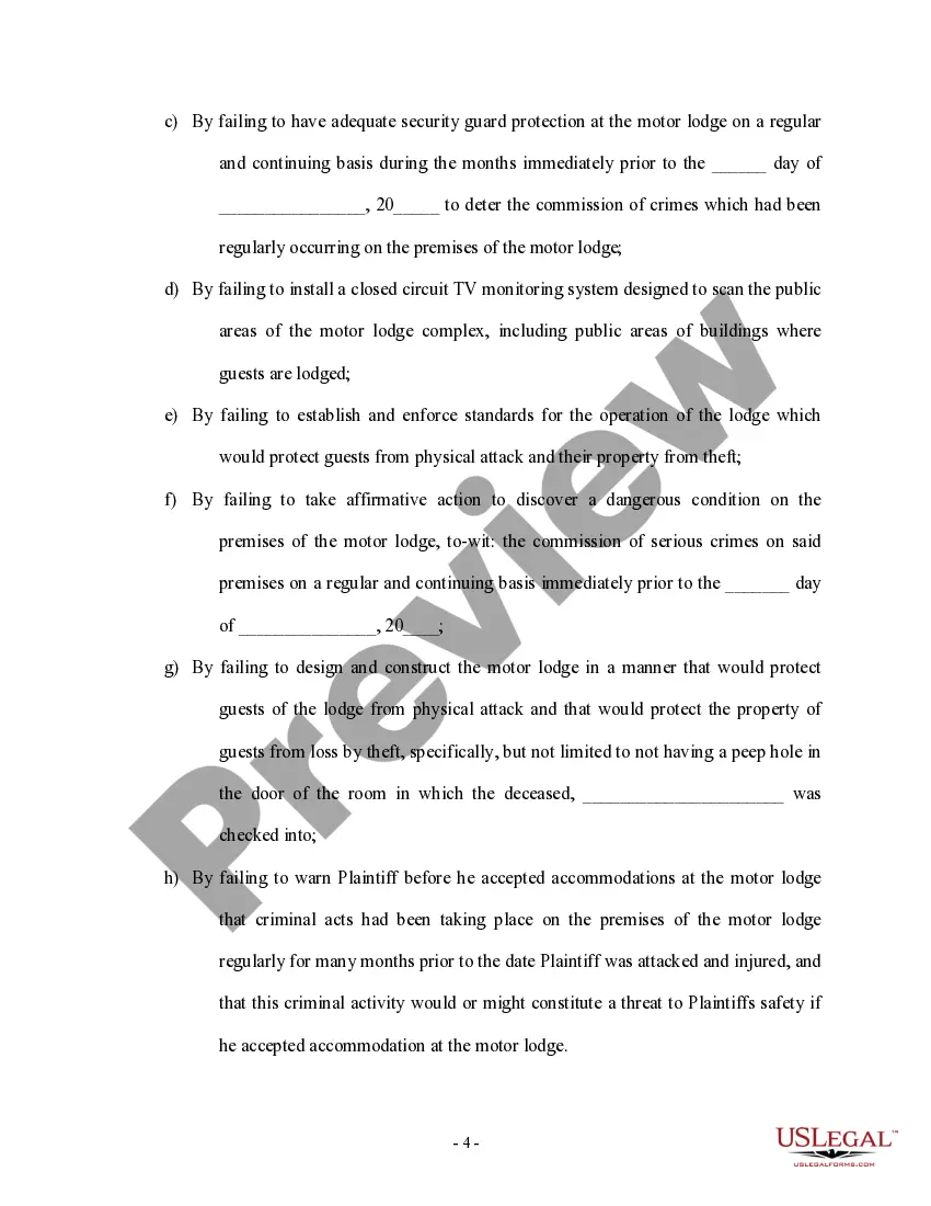 Get Amended Complaint for Personal Injury and Wrongful Death Preview Amended Complaint for Personal Injury and Wrongful Death