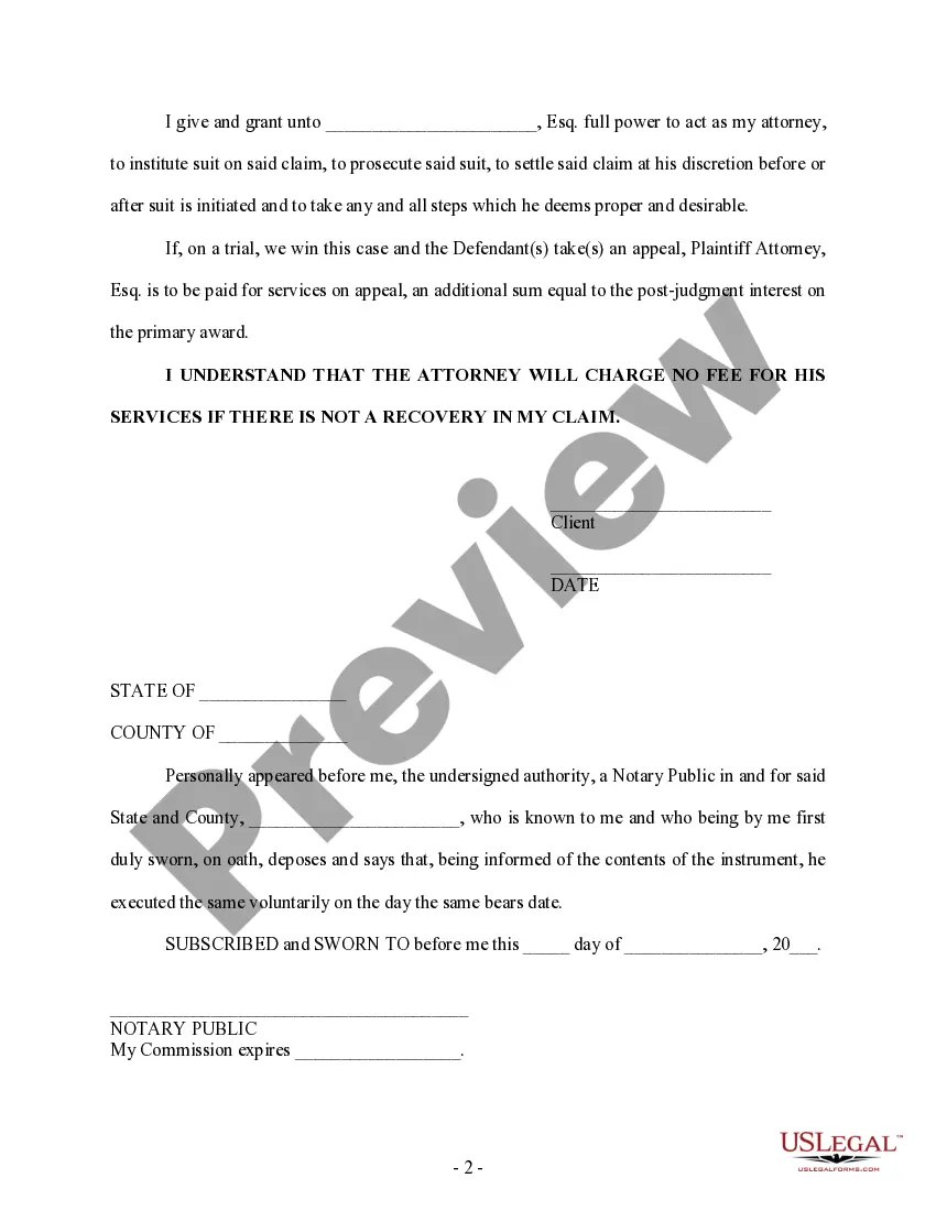 Get Attorney Fee Contract - Contingency - 50% Preview Attorney Fee Contract - Contingency - 50%