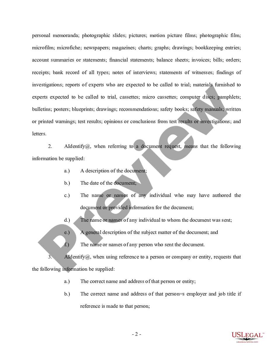page 1 Interrogatories and Requests for Production - Personal Injury preview