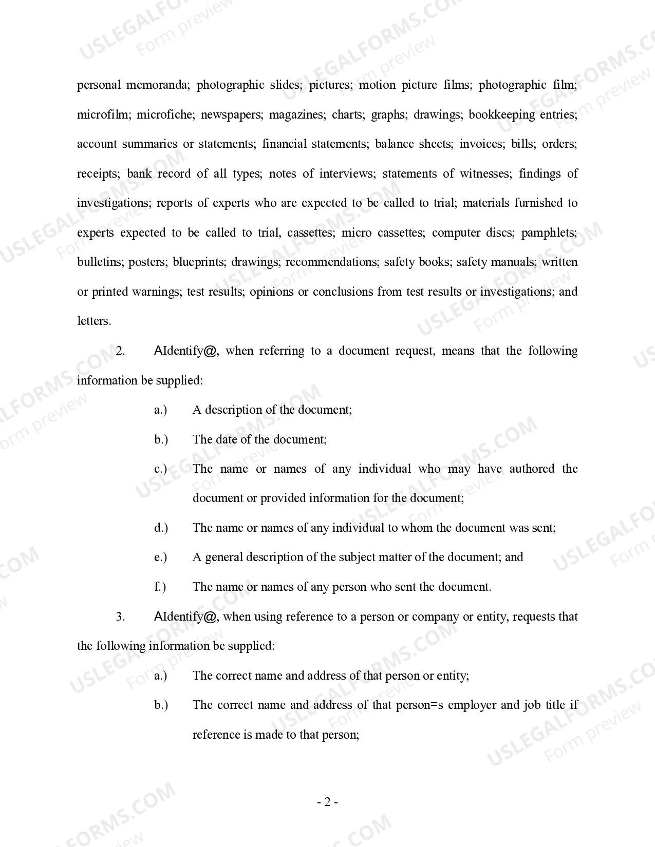 Preview Interrogatories and Requests for Production - Personal Injury