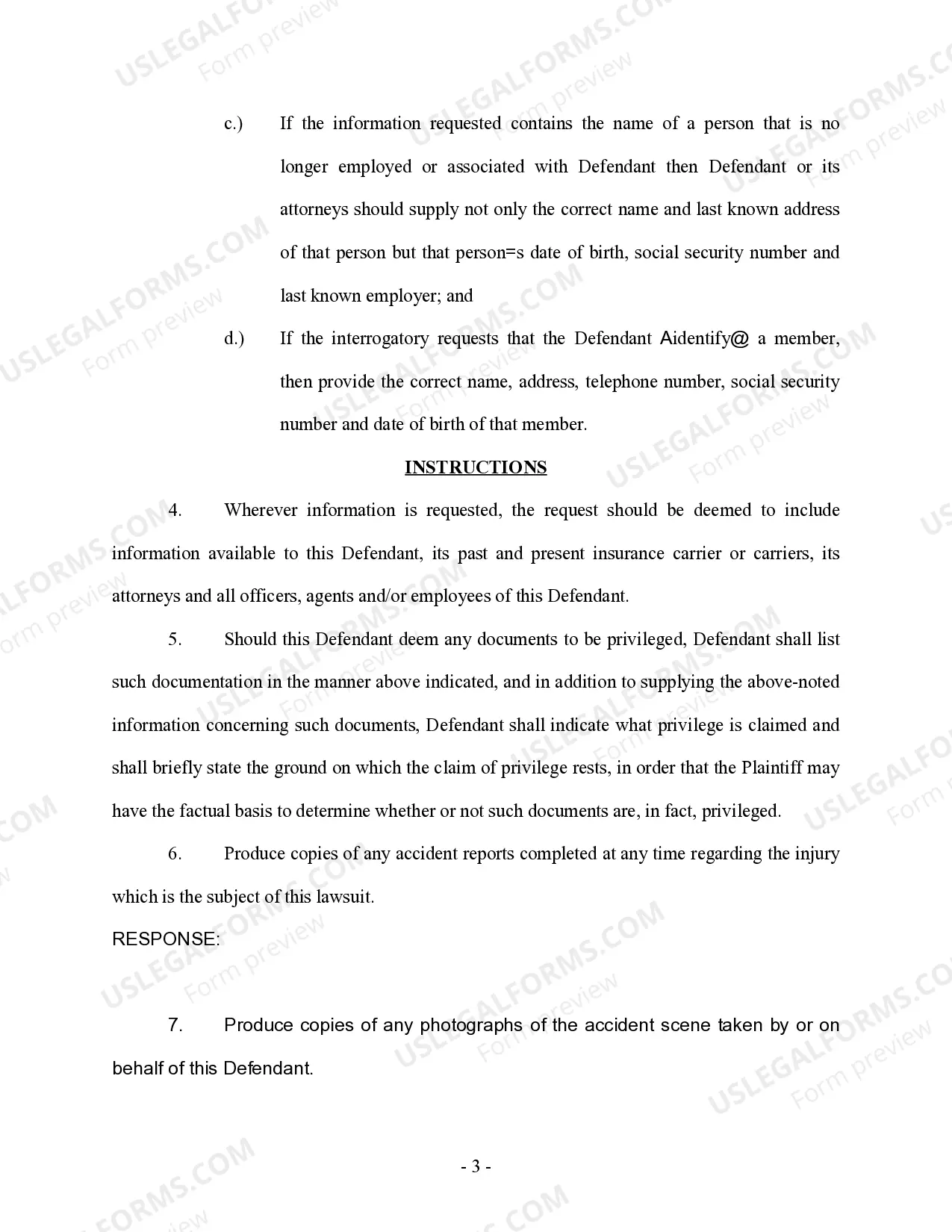 Preview Interrogatories and Requests for Production - Personal Injury