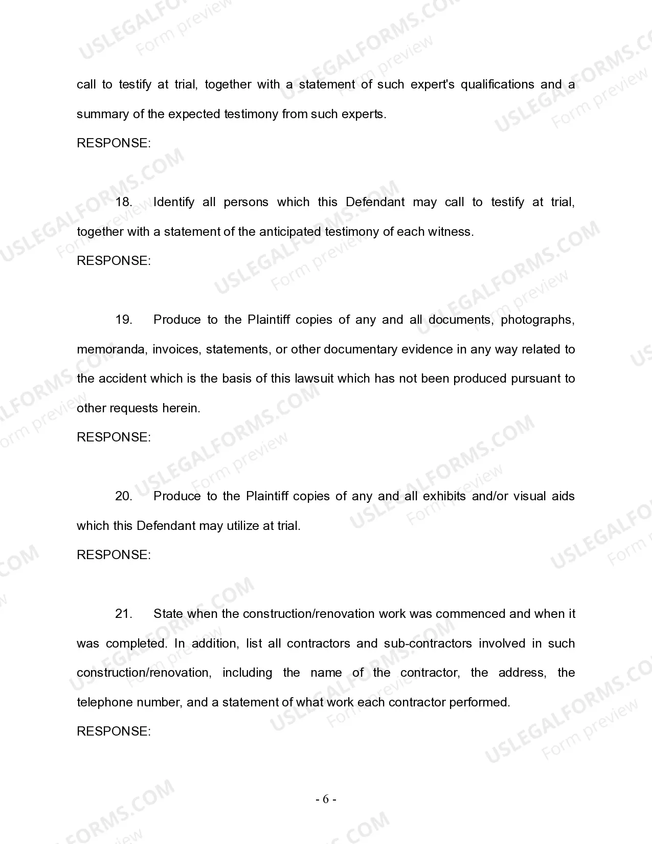 Preview Interrogatories and Requests for Production - Personal Injury