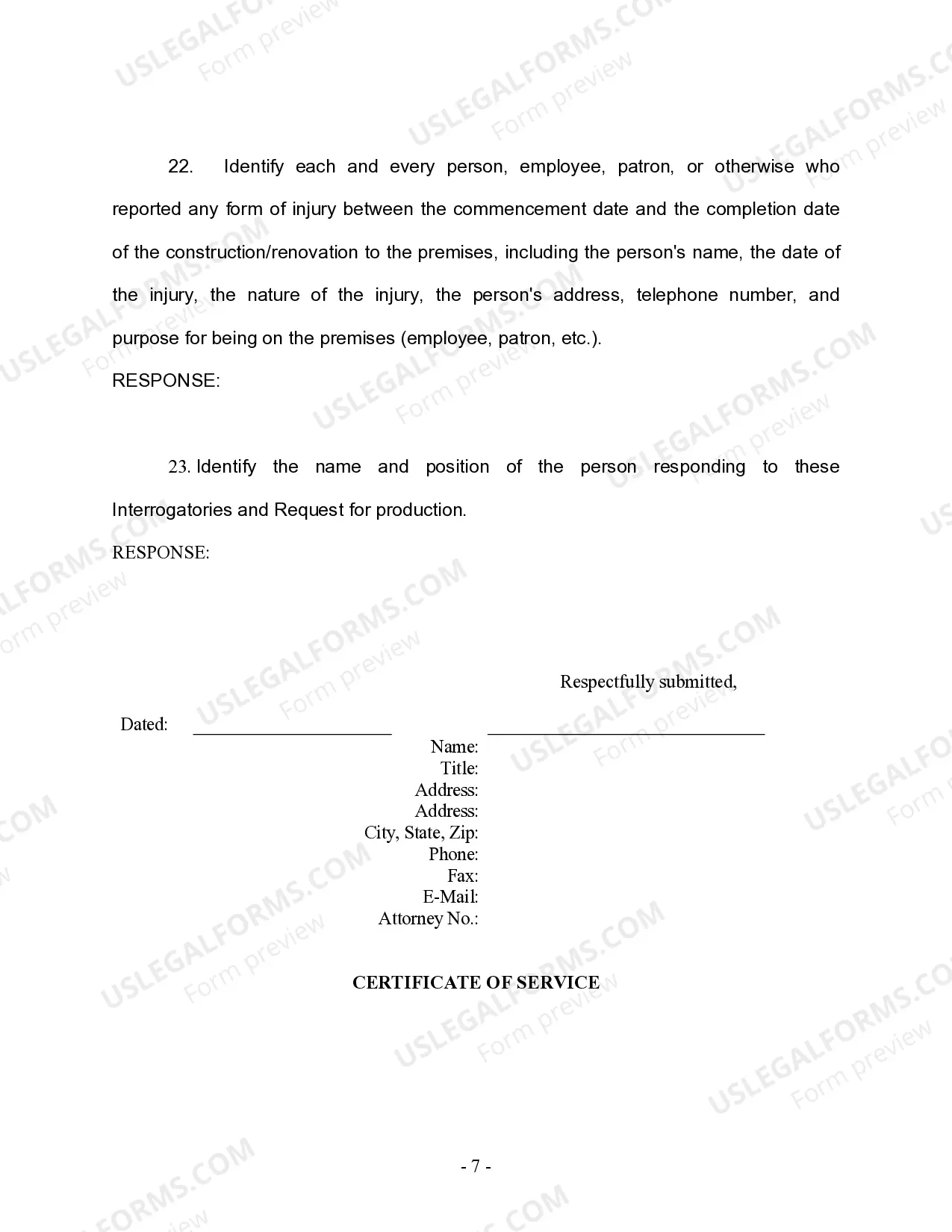 Preview Interrogatories and Requests for Production - Personal Injury