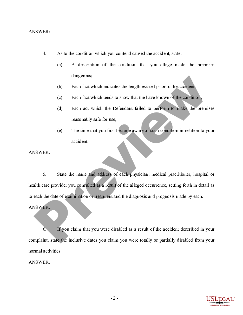 page 1 First Interrogatories and Requests for Production to the Plaintiff by the Defendant - Personal Injury preview