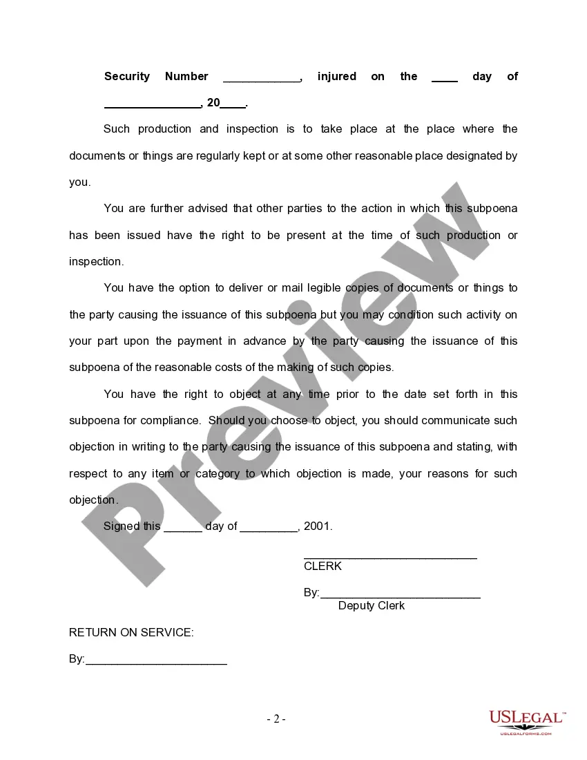 Get Subpoena for Documents to a Nonparty Preview Subpoena for Documents to a Nonparty