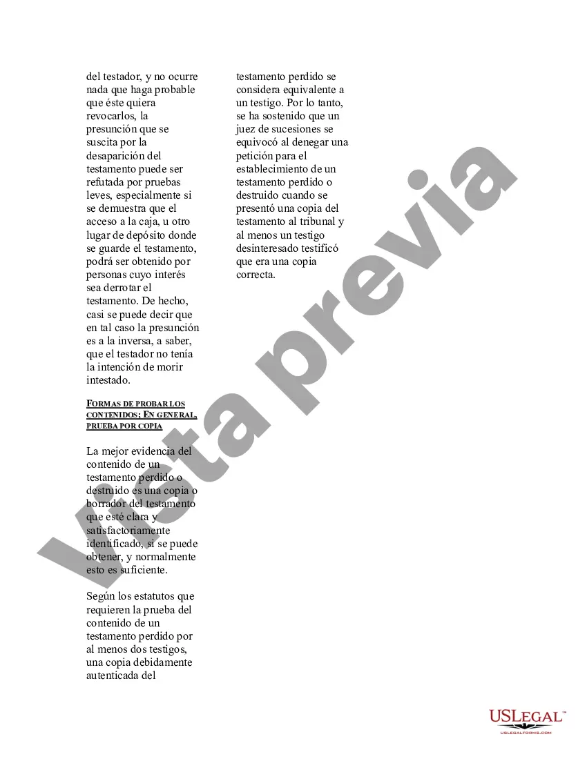 Preview Folleto legal de EE. UU. sobre testamentos perdidos