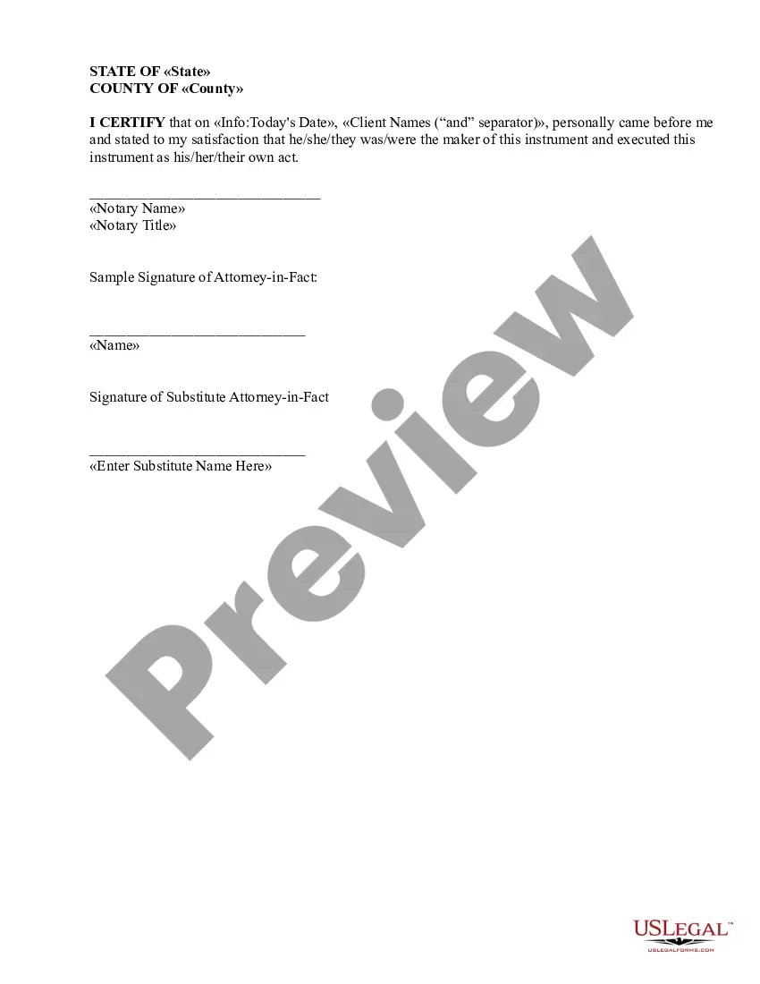 Get Power of Attorney - Appointing Agent to Act for Principal Regarding all Property Matters - with Substitute Preview Power of Attorney - Appointing Agent to Act for Principal Regarding all Property Matters - with Substitute