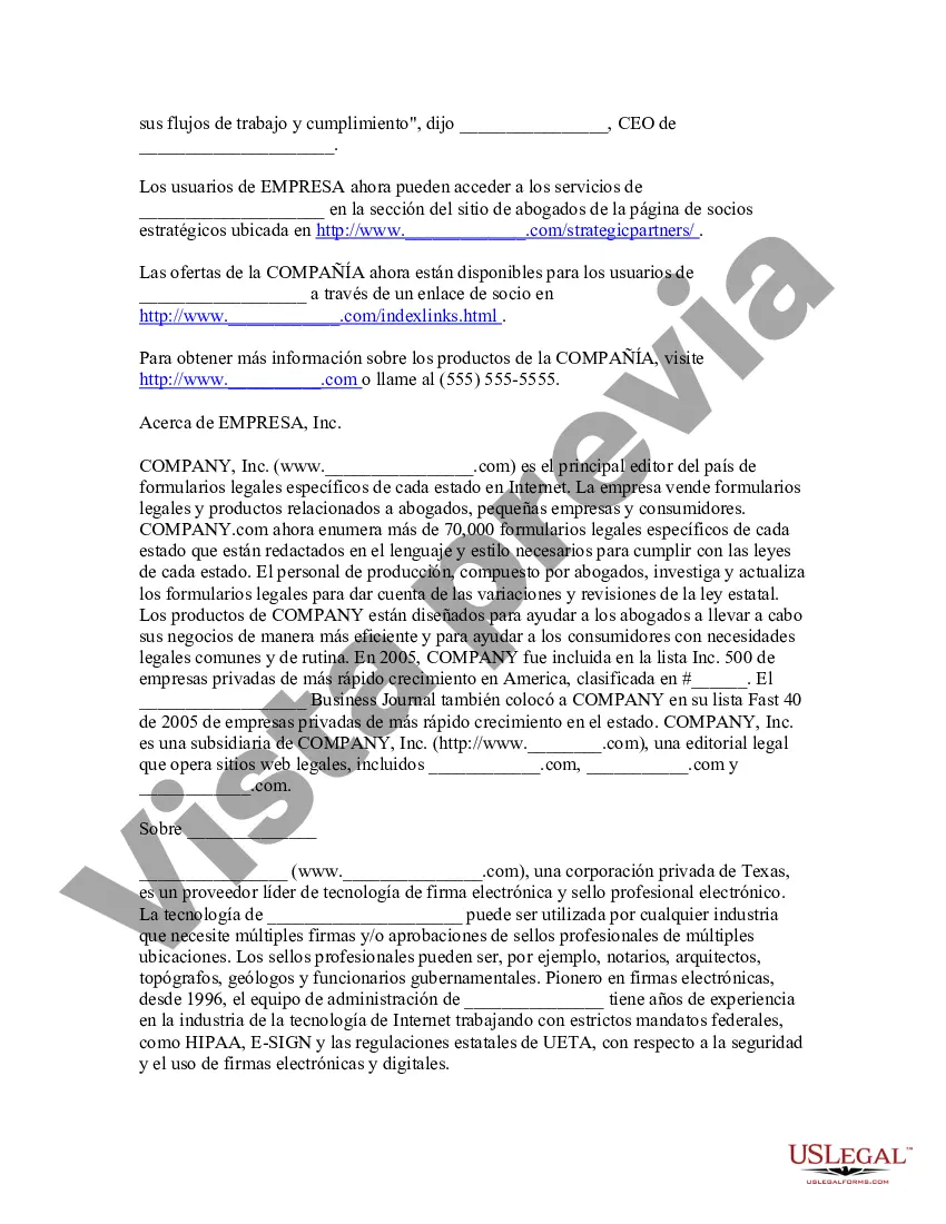 Preview Comunicado de prensa para nuevos servicios