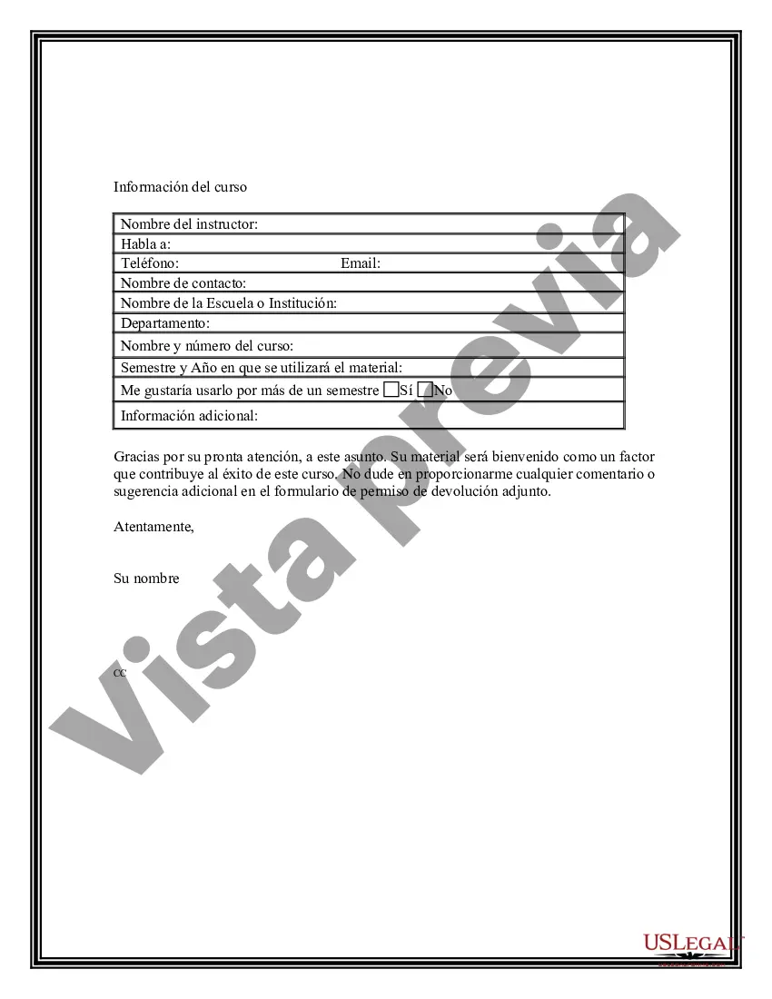 Preview Solicitud de permiso para usar material protegido por derechos de autor para la clase