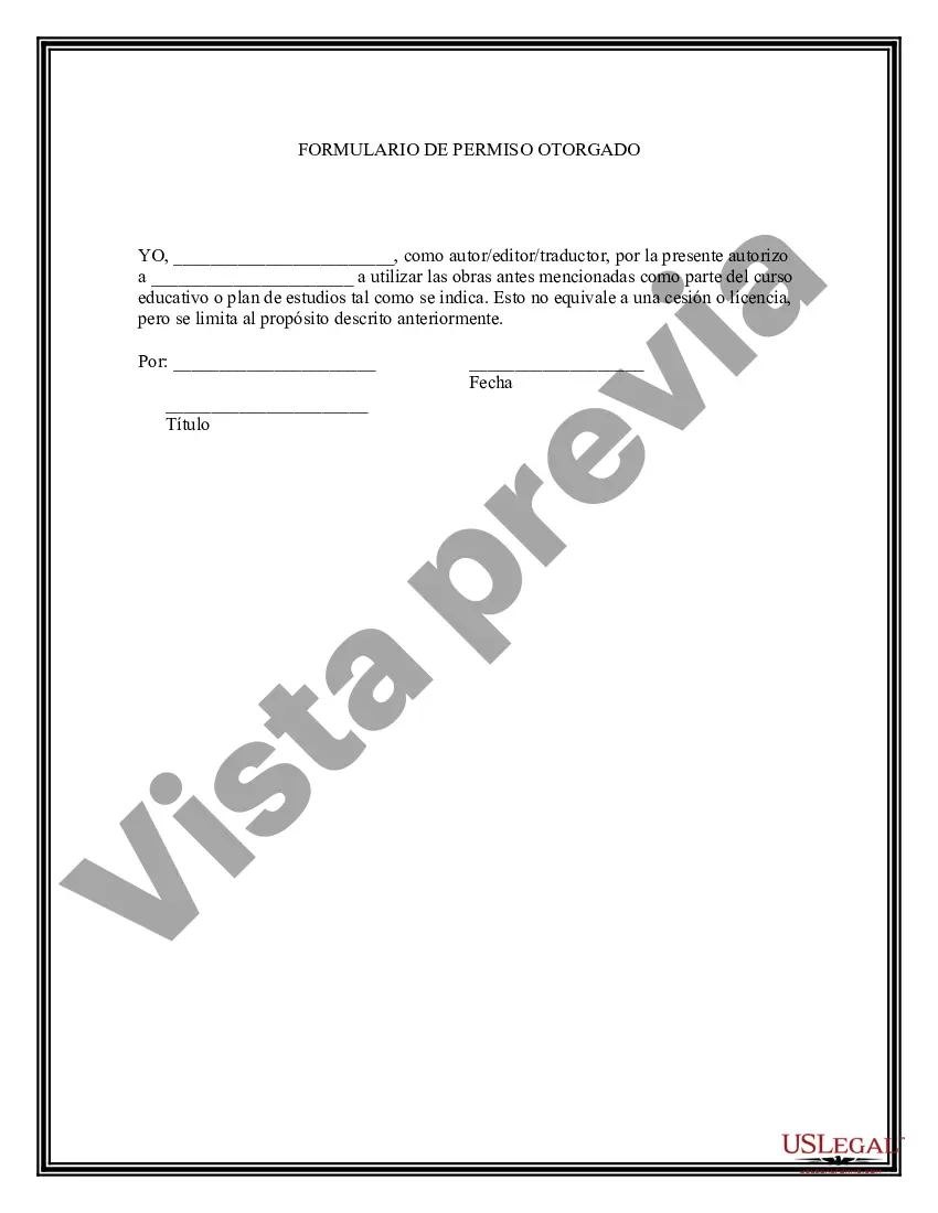 Preview Solicitud de permiso para usar material protegido por derechos de autor para la clase