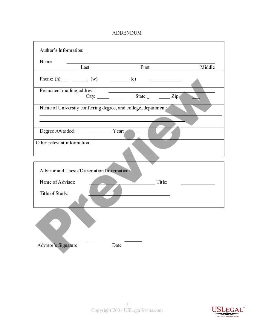 Preview Permission To Publish Thesis or Dissertation