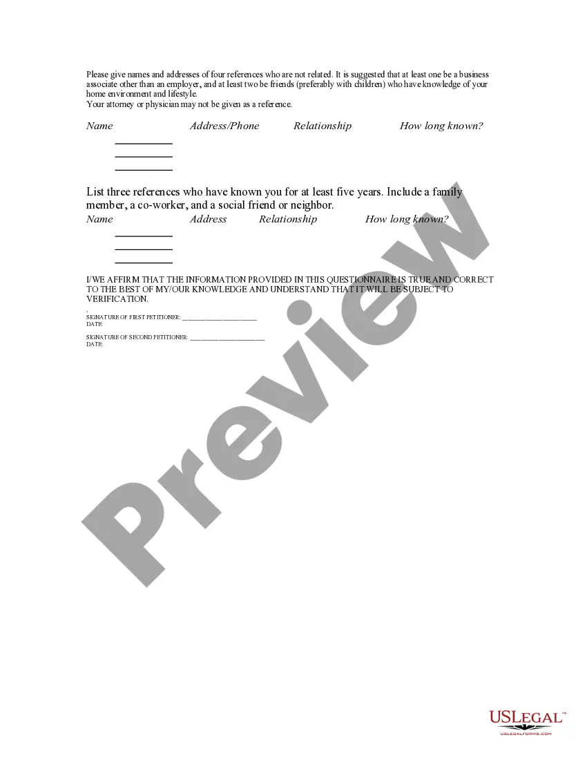 Get Adoption Questionnaire Preview Adoption Questionnaire