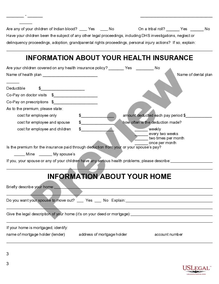 Preview Divorce Information About You