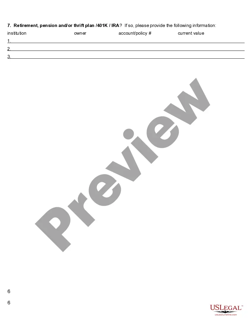 Preview Divorce Information About You