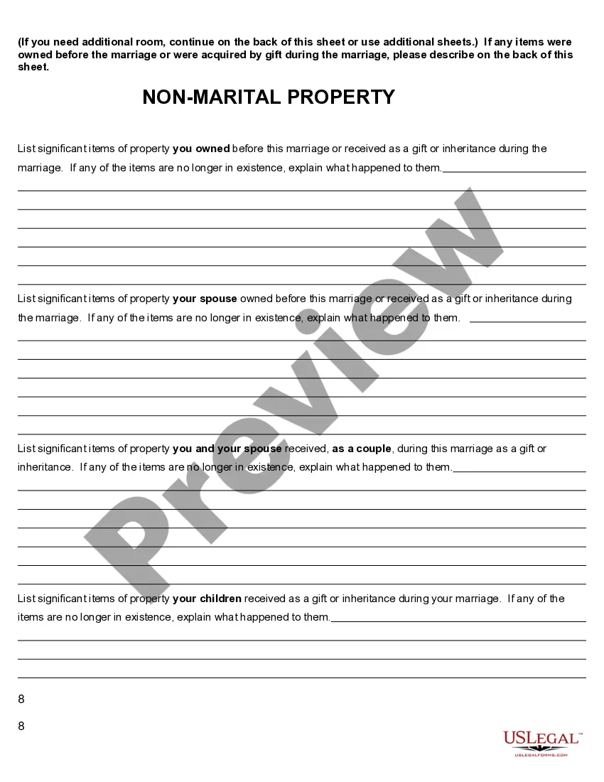 Preview Divorce Information About You