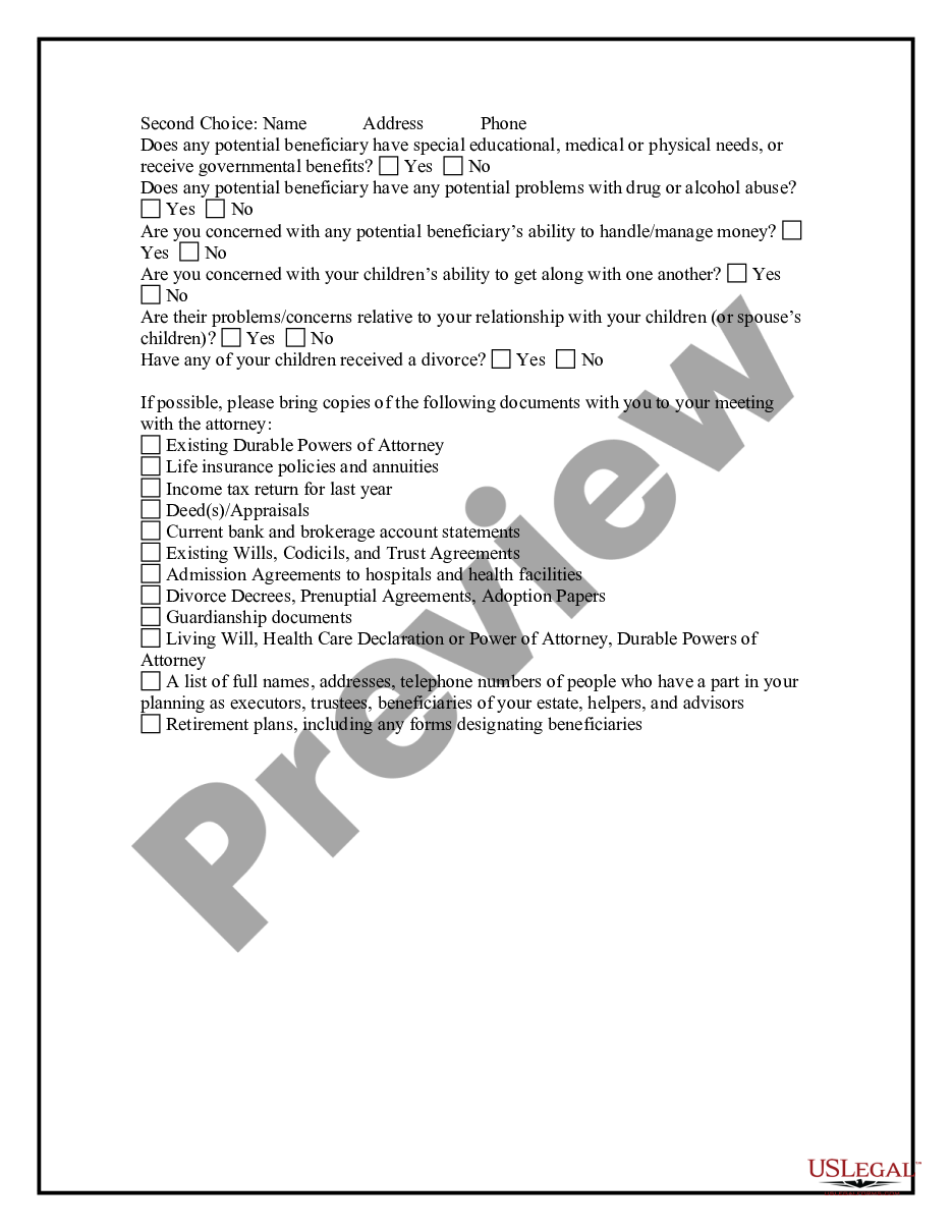 page 7 Elder Law Questionnaire preview