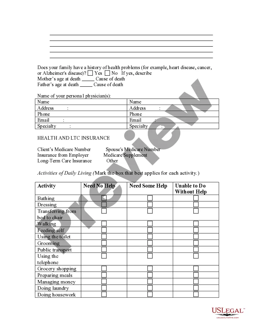 Get Elder Law Questionnaire Preview Elder Law Questionnaire