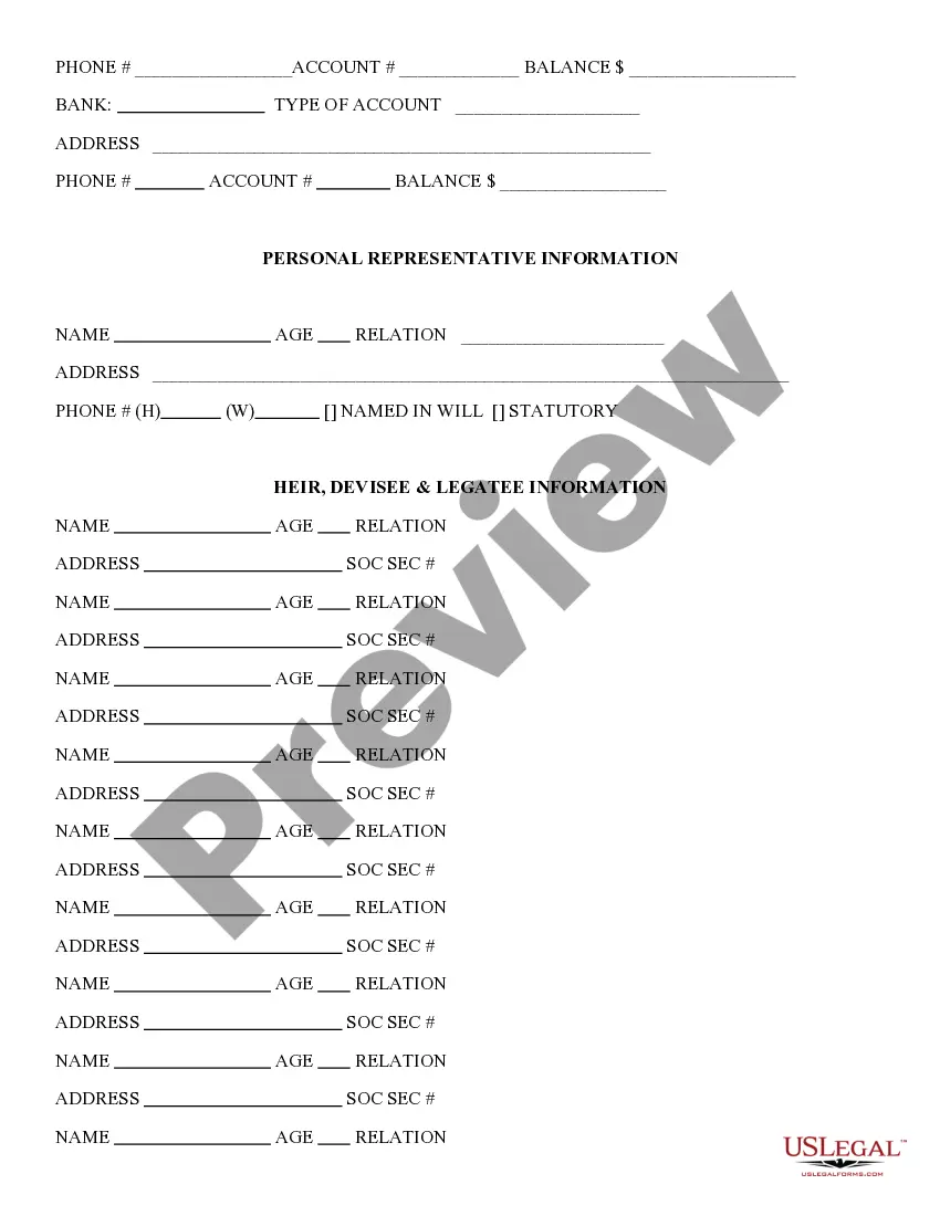 Get Information For Probate of Estate Preview Information For Probate of Estate