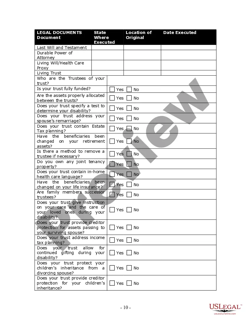 Get Estate Planning Questionnaire Preview Estate Planning Questionnaire