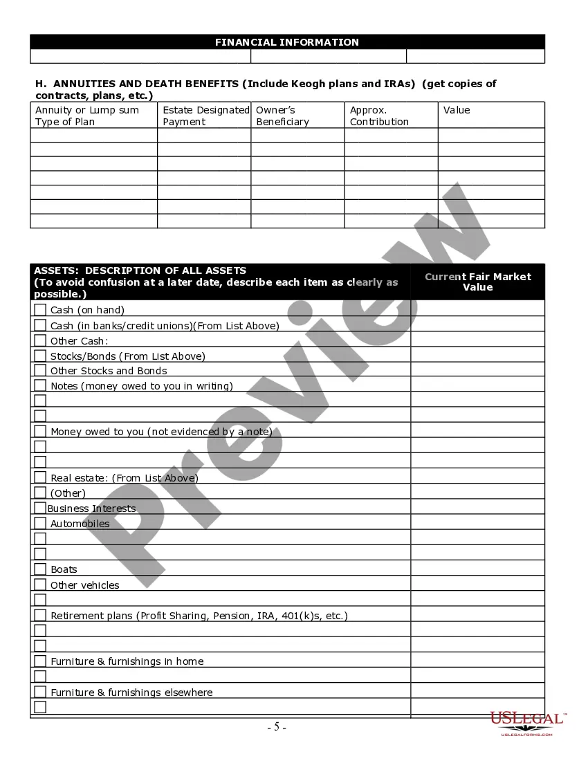 Get Estate Planning Questionnaire Preview Estate Planning Questionnaire